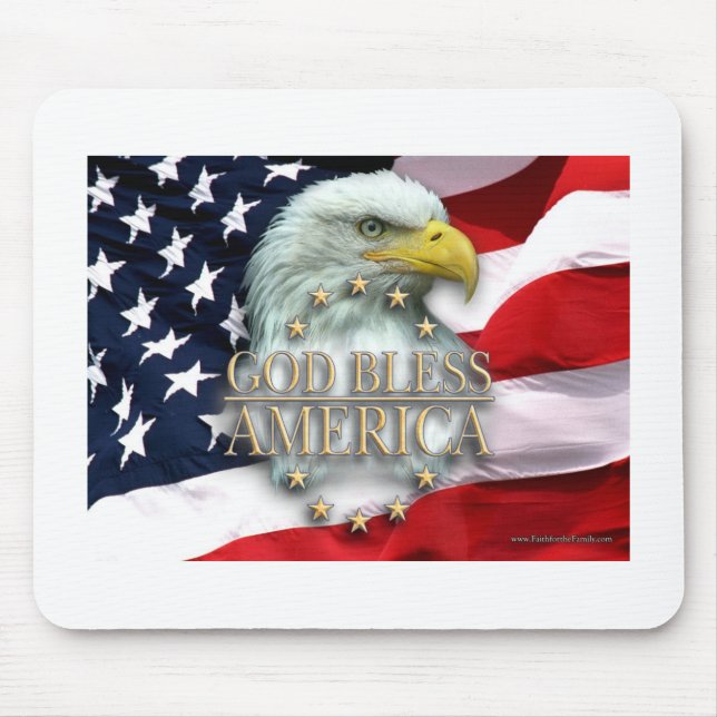 Gott segnen Amerika-Mausunterlage Mousepad (Vorne)