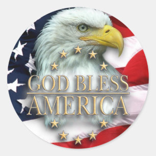 Gott segnen Amerika Runder Aufkleber