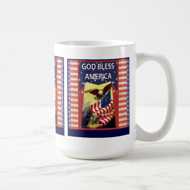 Gott segnen Amerika-Tasse Kaffeetasse (Rechts)