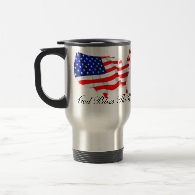 Gott segnen das USA Reisebecher (Links)