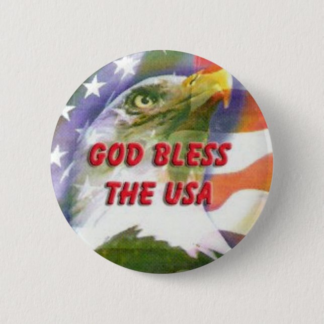 Gott segnen den USA-Knopf Button (Vorderseite)