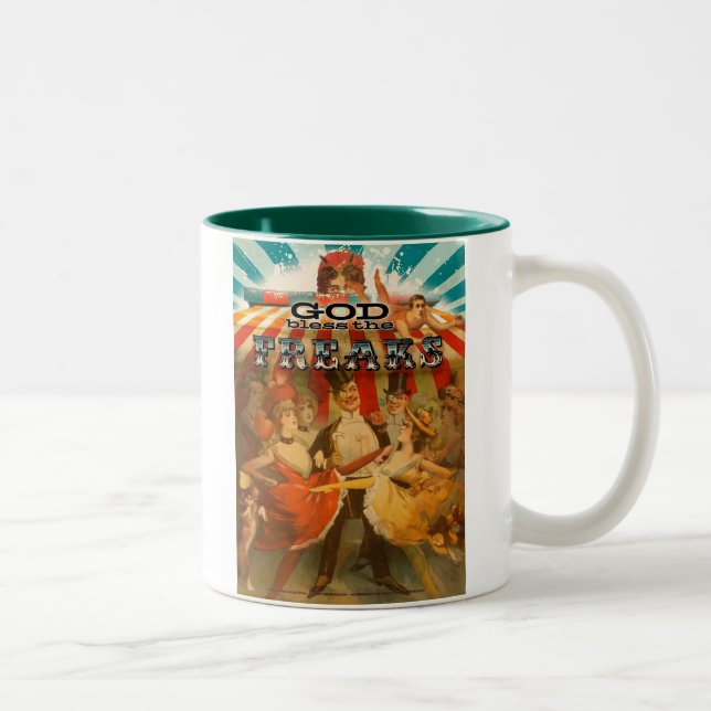 Gott segnen die Freaks 2 Zweifarbige Tasse (Rechts)