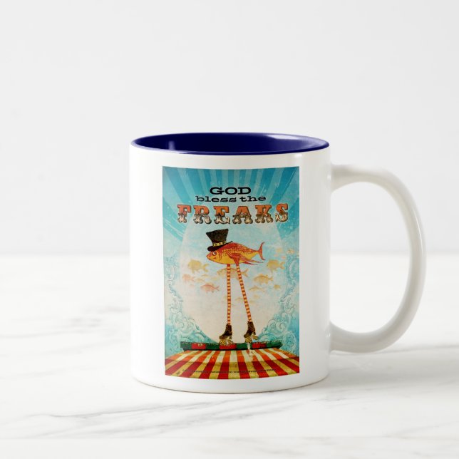Gott segnen die Freaks Zweifarbige Tasse (Rechts)