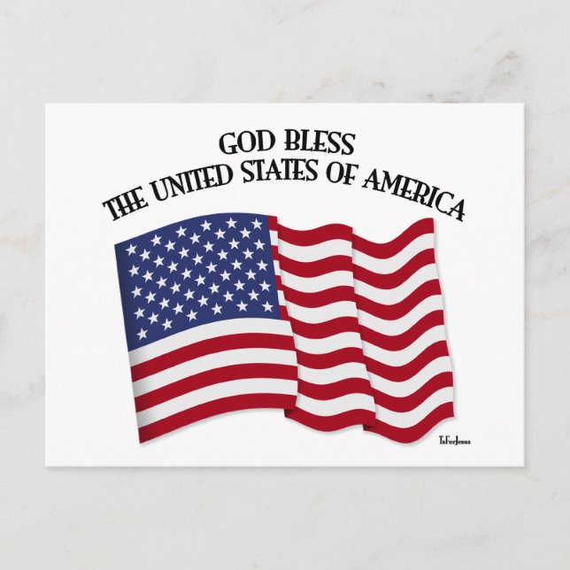 GOTT SEGNEN DIE USA-US-Flagge Postkarte (Vorderseite)