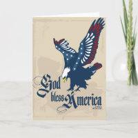 Gott segnen leere Gruß-Karte Amerikas in TAN