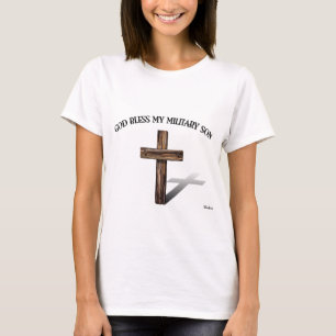 GOTT SEGNEN MEINEN MILITÄRsohn mit schroffem Kreu T-Shirt