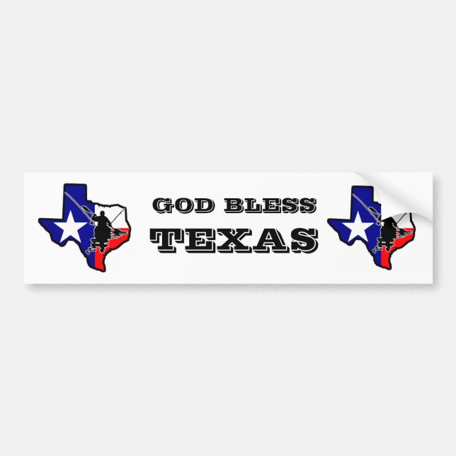 Gott segnen Texas-Autoaufkleber Autoaufkleber (Vorne)