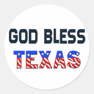 Gott segnen Texas Runder Aufkleber