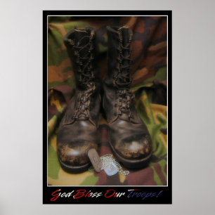 Gott segnen unsere Truppen Poster
