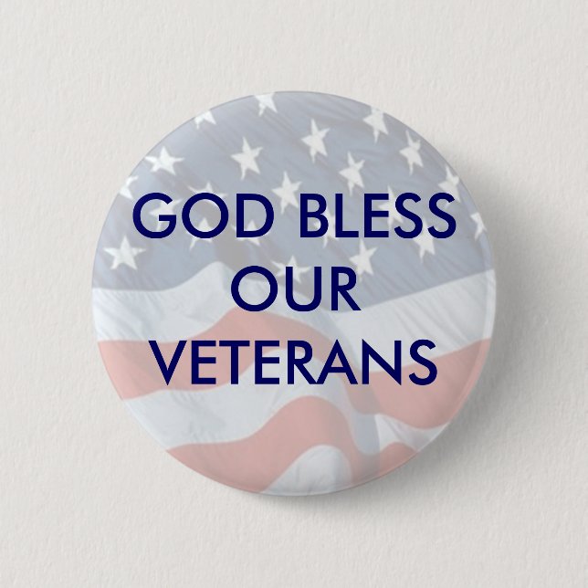 GOTT SEGNEN UNSERE VETERANE BUTTON (Vorderseite)