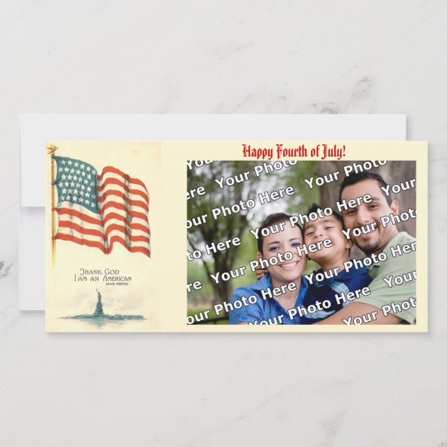 Gott sei Dank bin ich eine amerikanische Fotokarte (Vorderseite)