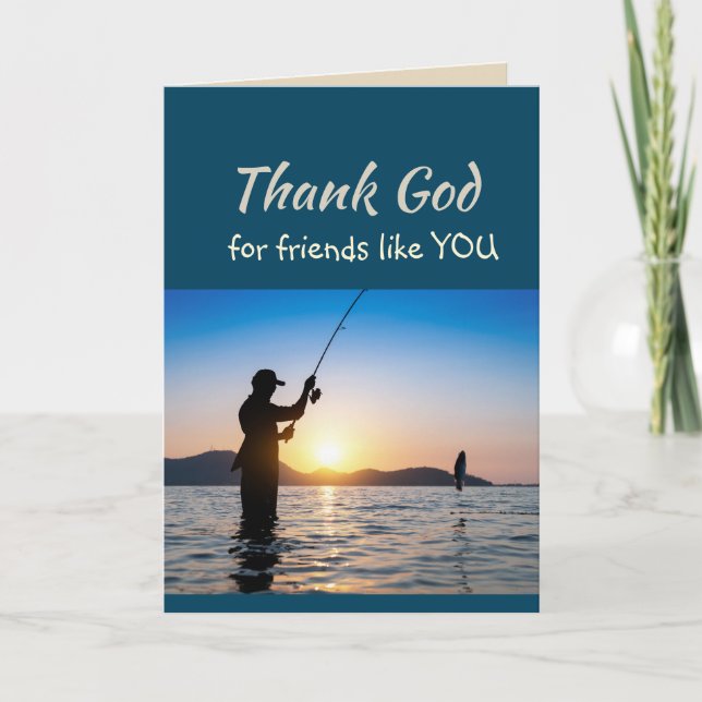 Gott sei Dank für Freunde wie Sie Angelsee Dankeskarte (Vorderseite)