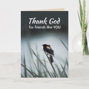 Gott sei Dank für Freunde wie Sie Black Bird Natur Dankeskarte