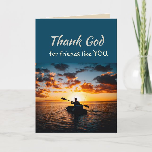 Gott sei Dank für Freunde wie Sie See Kayaking Dankeskarte (Vorderseite)