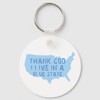 Gott sei Dank lebe ich in einem blauen Staat Schlüsselanhänger