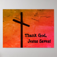 Gott sei Dank Rette Jesus leeres Cross Poster