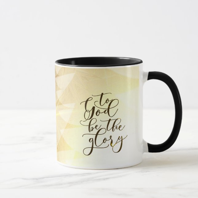 Gott sei der Glory Christmas Gold Trees Stars Tasse (Rechts)