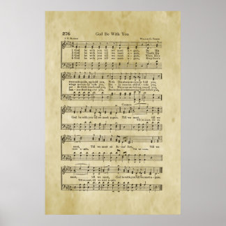 Gott sei mit dir Gospel Sheet Music Poster