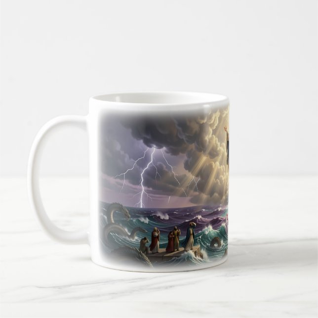 Gott sieht dich Poster göttlicher Schutz Kaffeetasse (Links)