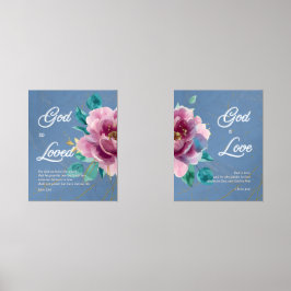 Gott so geliebt und Gott ist Liebe Schrift Christl Bilderwand Sets
