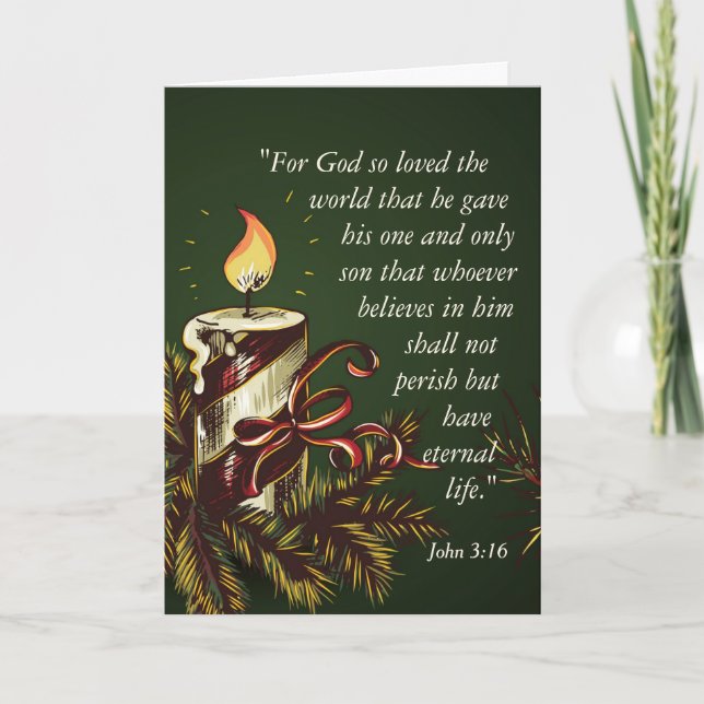 Gott so liebte die Welt, Johannes 3:16 Weihnachten (Vorderseite)