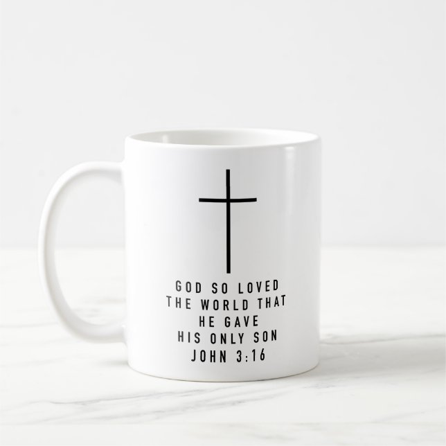 Gott so liebte diese Welt Johannes 3 16 Kaffeetasse (Links)
