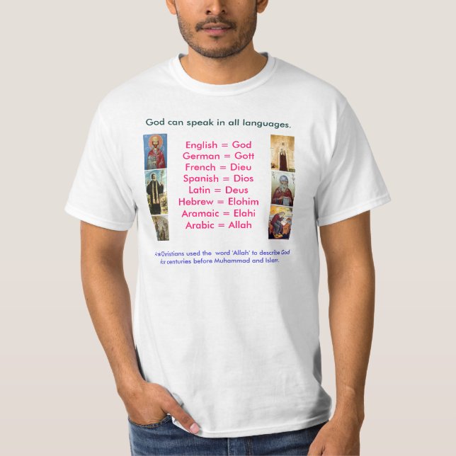 Gott spricht alle Sprachen T-Shirt (Vorderseite)