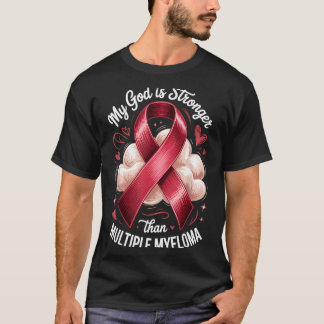 Gott stärker als Multiple Myelom Schrift Design T-Shirt