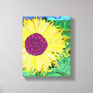 Gott steckt in den Details Gelbe Blume Leinwanddruck