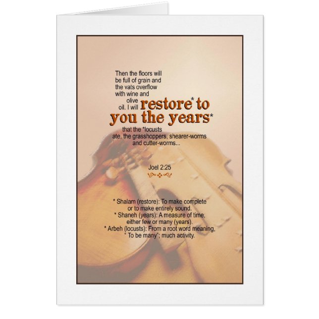 Gott stellt die Jahre - Joel 2:25 wieder her (Vorne)