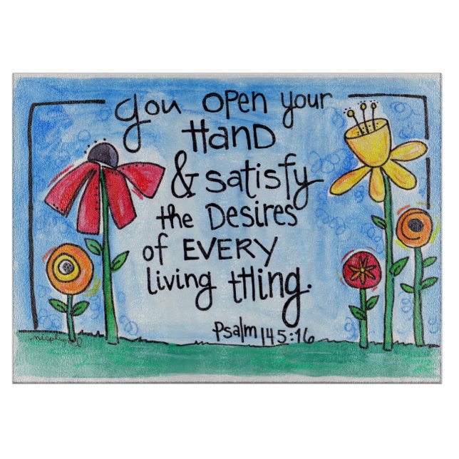 Gott stellt unseren jeden Wunsch zufrieden Schneidebrett (Vorderseite)