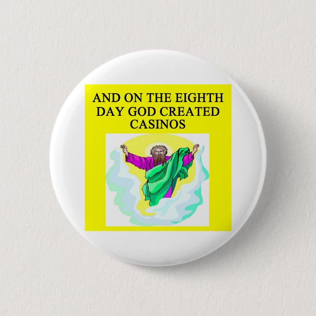 Gott stellte Kasinos her Button (Vorderseite)