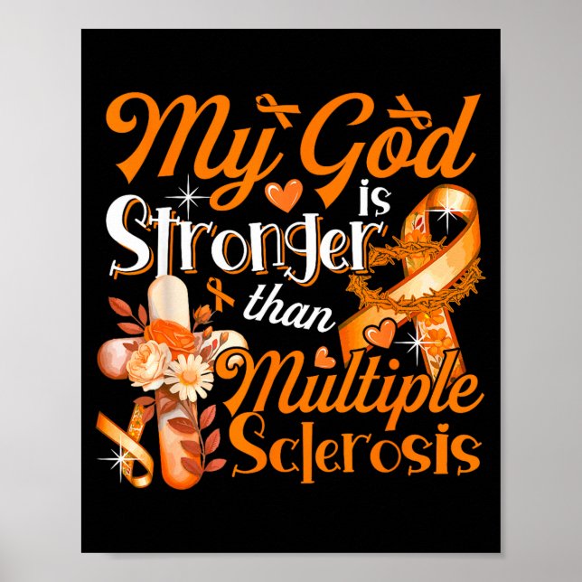 Gott Stolz Stärker Als Multiple-Sklerose-Kostüm Poster (Vorne)