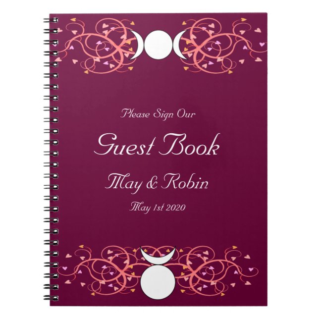 Gott u. Göttin Wiccan Hochzeits-EmpfangGuestbook Notizblock (Vorderseite)