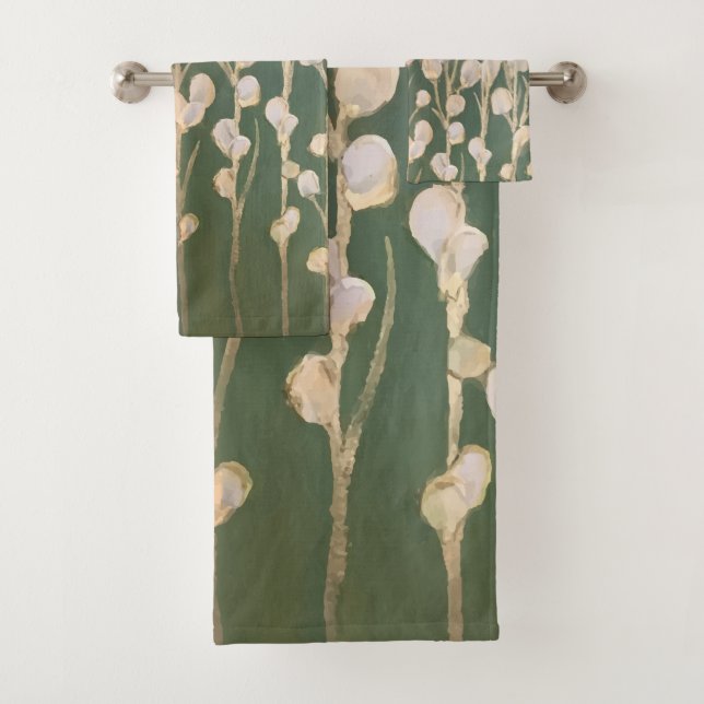 Gott-und weiße Mohnblumen-Grafik Badhandtuch Set (Insitu)