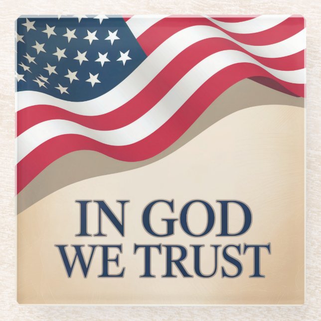 Gott vertrauen wir dem amerikanischen Untersetzer  (Vorderseite)