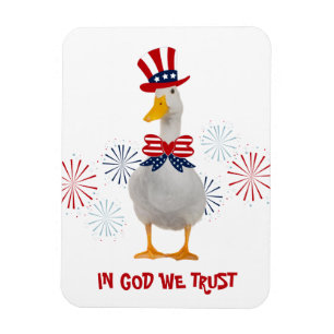 Gott vertrauen wir dem Patriotischen Enten Magnet