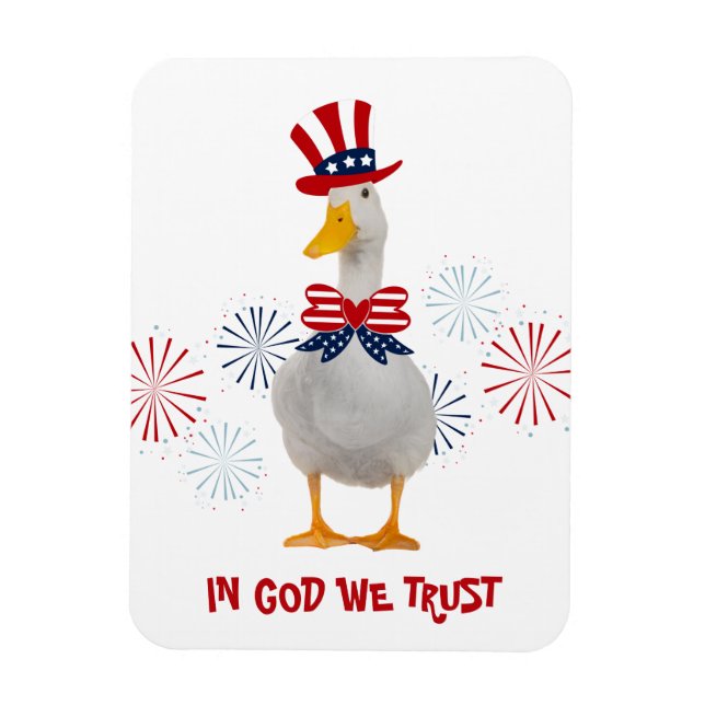 Gott vertrauen wir dem Patriotischen Enten Magnet (Vertikal)