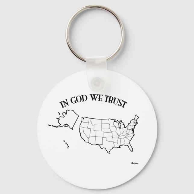Gott vertrauen wir der US-Kontur Schlüsselanhänger (Vorderseite)