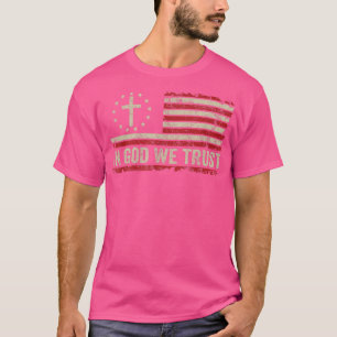 Gott vertrauen wir Vintagen amerikanischen Fahne C T-Shirt
