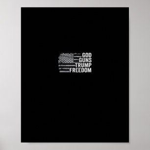 Gott Waffen Trump Freiheit - Lustig Christlich Pro Poster