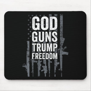 Gott Waffen Trump Freiheit - Lustige Pro-Waffe USA Mousepad