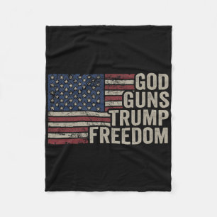 Gott Waffen Trump Freiheit - Pro Waffe USA-Flagge Fleecedecke