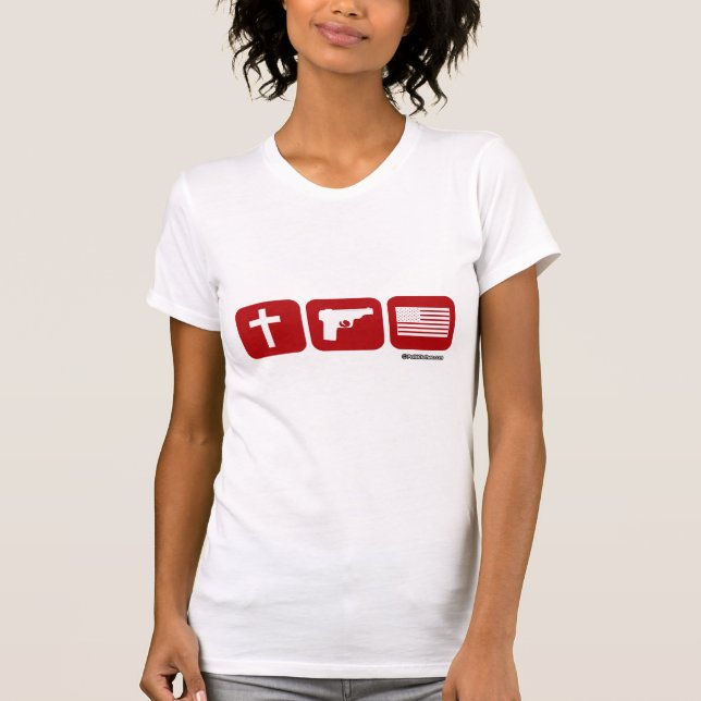 Gott Waffen und Freiheit - Politische Spaß —.png T-Shirt (Vorderseite)