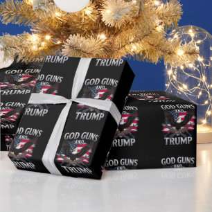 Gott Waffen Und Trump Adler Amerikanische Flagge V Geschenkpapier