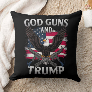 Gott Waffen Und Trump Adler Amerikanische Flagge V Kissen