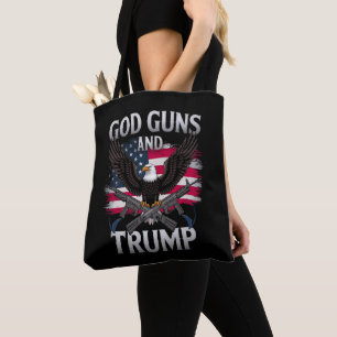 Gott Waffen Und Trump Adler Amerikanische Flagge V Tasche