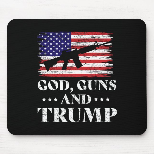 Gott Waffen und Trump Mousepad (Vorne)