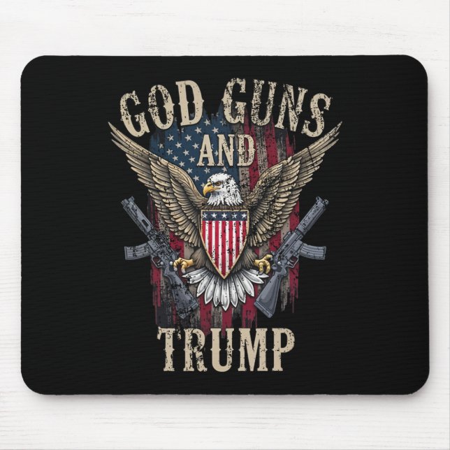 Gott Waffen Und Trump  Mousepad (Vorne)