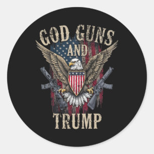 Gott Waffen Und Trump Runder Aufkleber